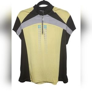 JAMIE SADOCK Women's XL 1/4 Zip Neon Yellow Golf Polo Short Sleeve Shirt-G07